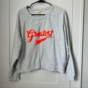 H&M Light Gray Crewneck Sweatshirt with Red Script